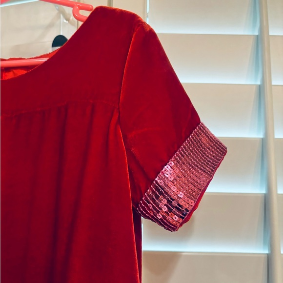 Christmas I Love Gorgeous girls 8-9 red & pink velvet Diva dress sequins holiday - Picture 6 of 16